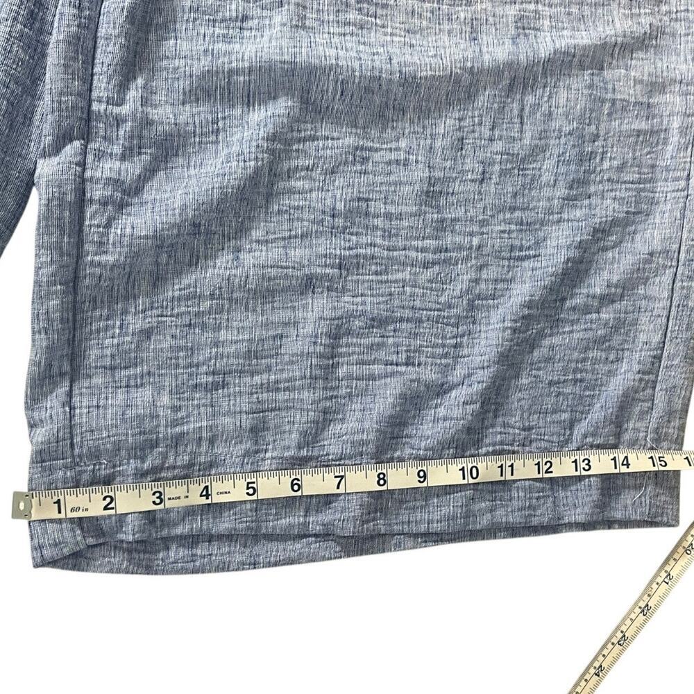 Max Studio London Wide Leg Cropped Pants 3X Blue Pull On Elastic Waist Coastal - Picture 6 of 11